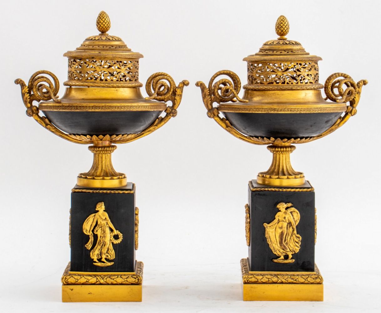 EMPIRE PATINATED & GILT BRONZE
