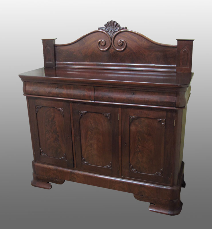 EMPIRE PERIOD MAHOGANY SIDEBOARD: