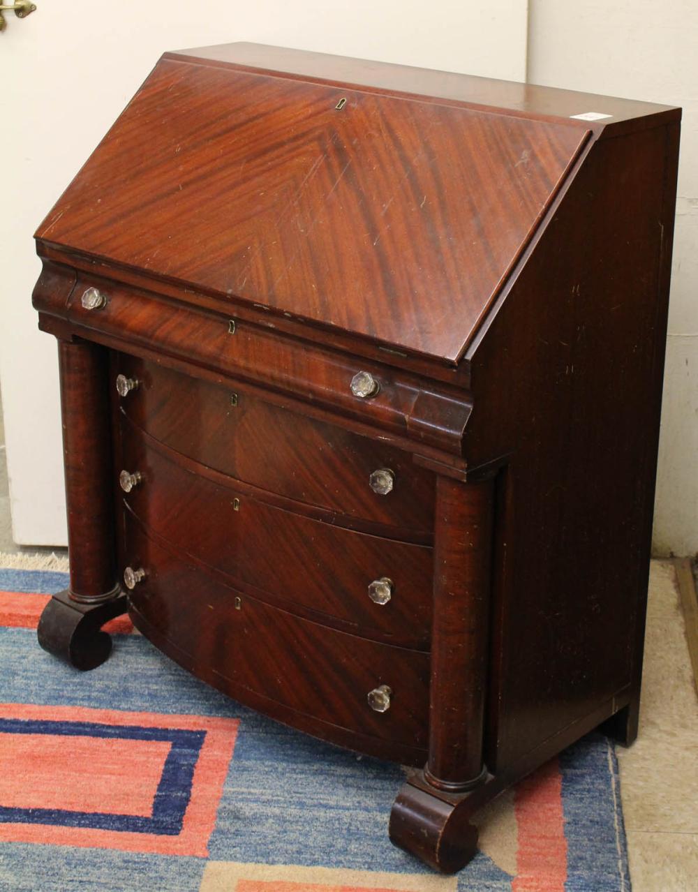 EMPIRE REVIVAL MAHOGANY SLANT-FRONT