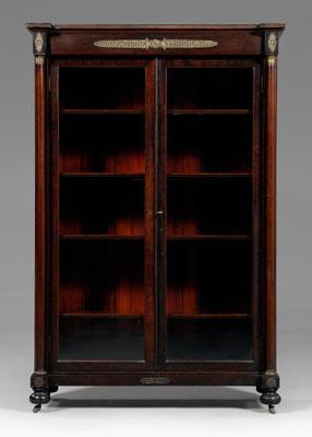Empire style bookcase, mahogany and