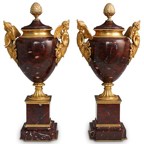 EMPIRE STYLE BRONZE & ROUGE MARBLES