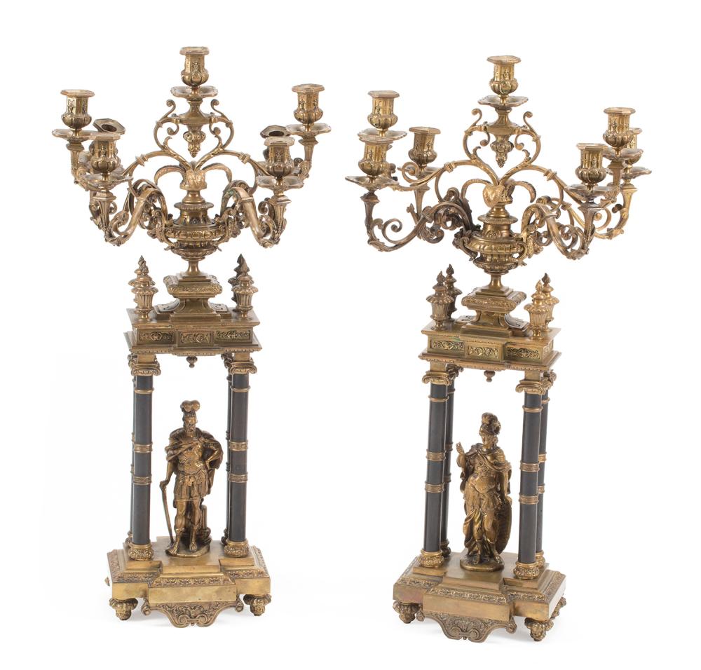 EMPIRE-STYLE BRONZE SEVEN-LIGHT