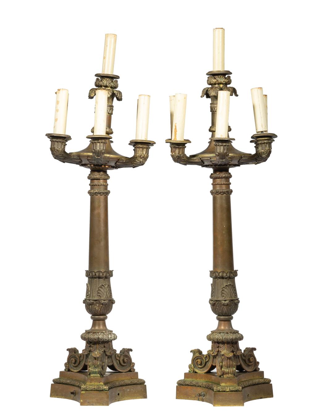 EMPIRE-STYLE BRONZE SEVEN-LIGHT