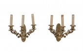EMPIRE-STYLE BRONZE THREE-LIGH