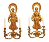 EMPIRE-STYLE BRONZE TWO-LIGHT