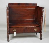 EMPIRE STYLE CARVED HALL BENCH