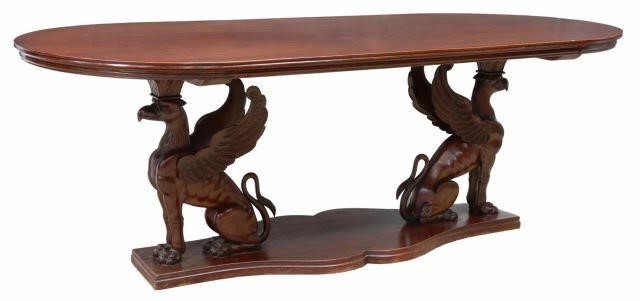 EMPIRE STYLE CARVED MAHOGANY WINGED
