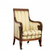 EMPIRE STYLE CARVED & UPHOLSTE