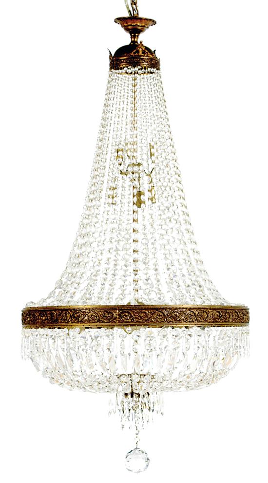 Empire style crystal and brass