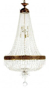 Empire style crystal and brass