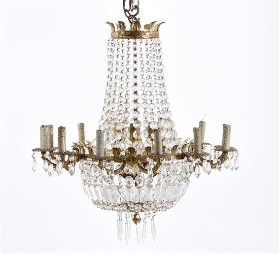 Empire style crystal and brass