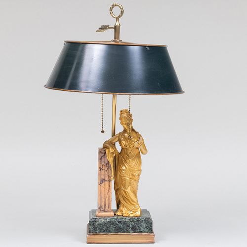 EMPIRE STYLE GILT-BRONZE AND MARBLE
