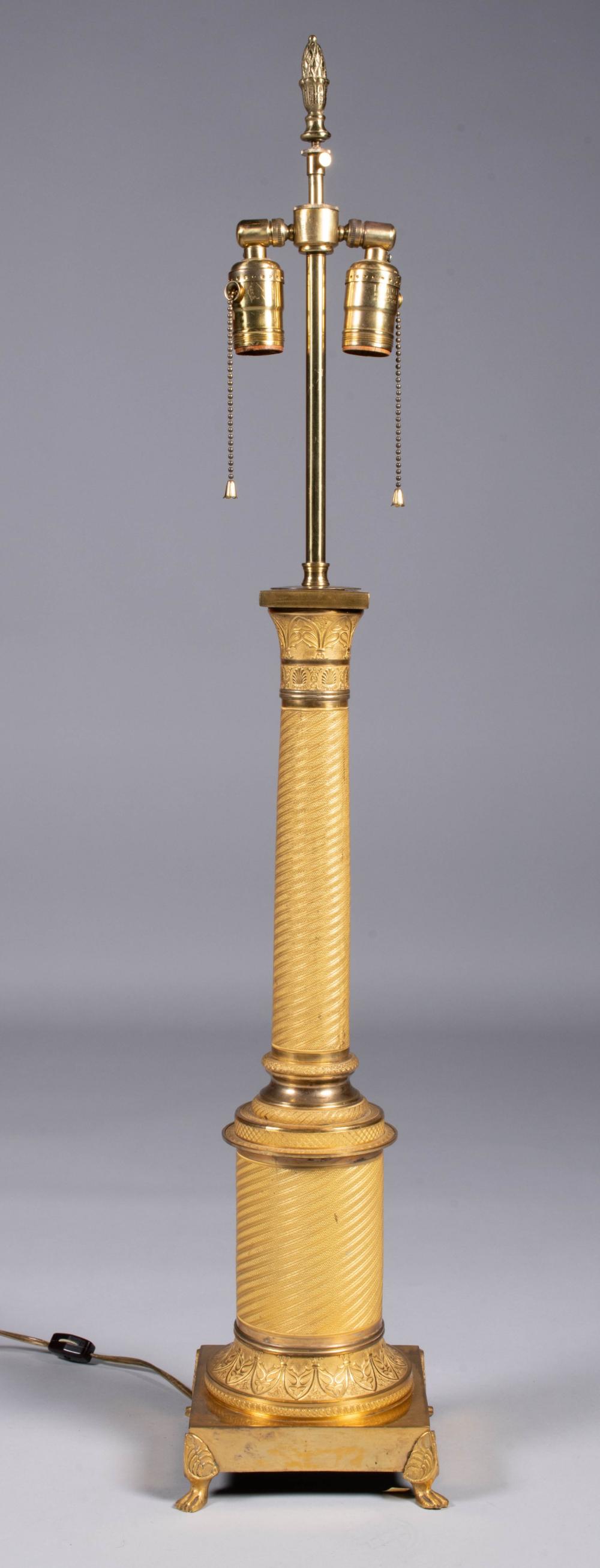 EMPIRE STYLE GILT-BRONZE COLUMNAR