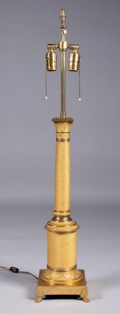 EMPIRE STYLE GILT-BRONZE COLUM
