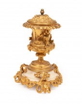 EMPIRE-STYLE GILT BRONZE MARBL