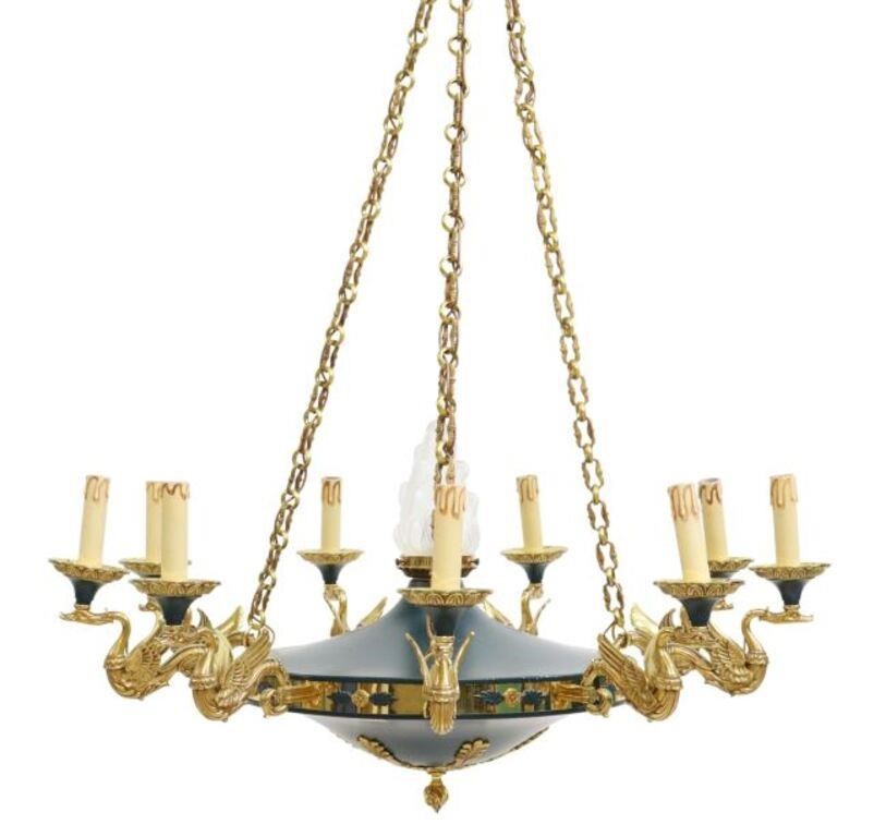EMPIRE STYLE GILT METAL & TOLE