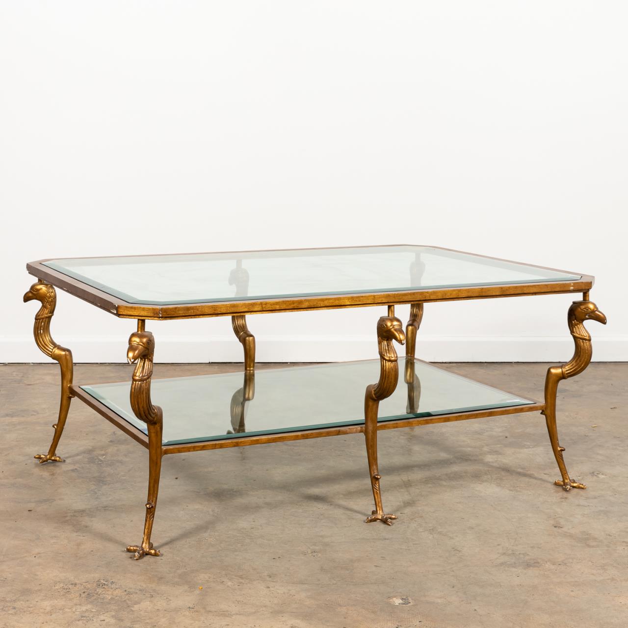 EMPIRE STYLE GILT METAL & GLASS