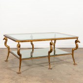 EMPIRE STYLE GILT METAL & GLAS
