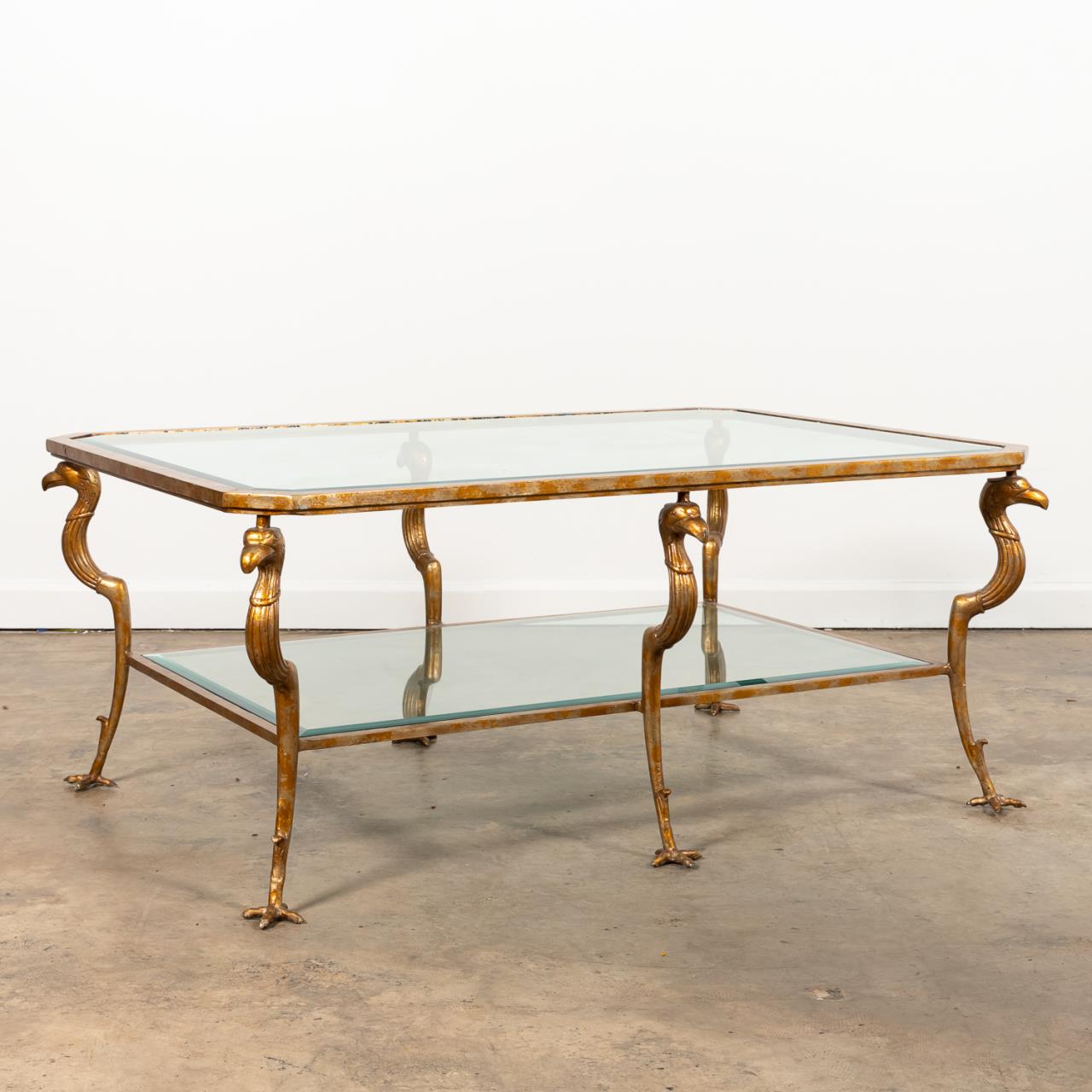 EMPIRE STYLE GILT METAL & GLASS