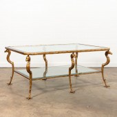 EMPIRE STYLE GILT METAL & GLAS