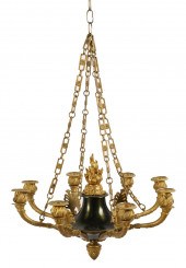 EMPIRE-STYLE GILT METAL CHANDE