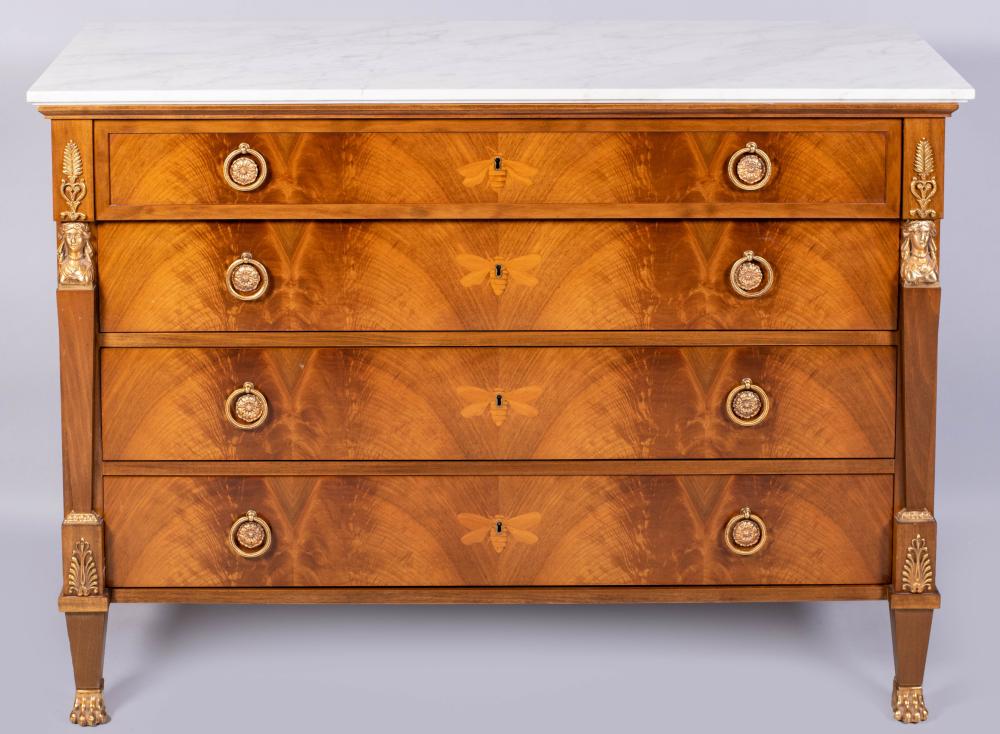 EMPIRE STYLE GILT METAL MOUNTED