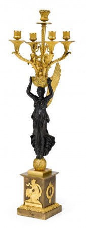 Empire style gilt & patinated