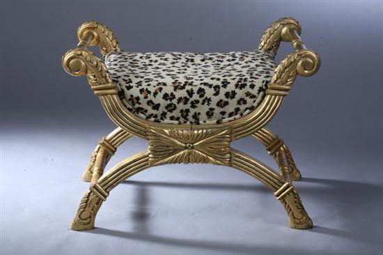EMPIRE STYLE GILT-WOOD STOOL