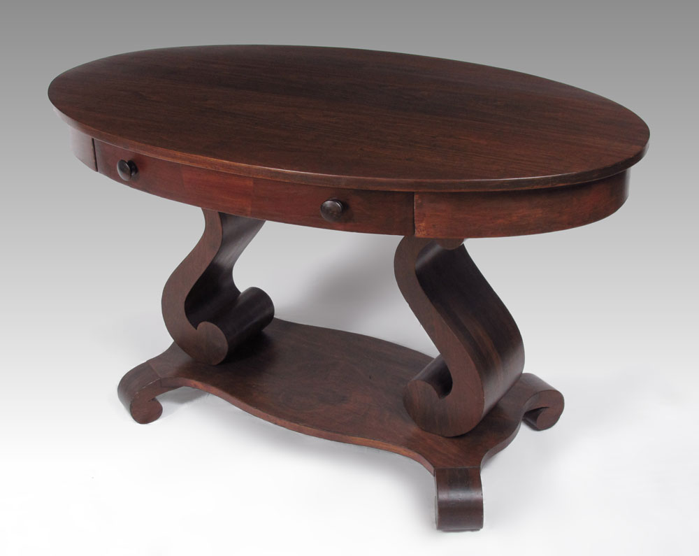 EMPIRE STYLE LAMP TABLE: Mahogany