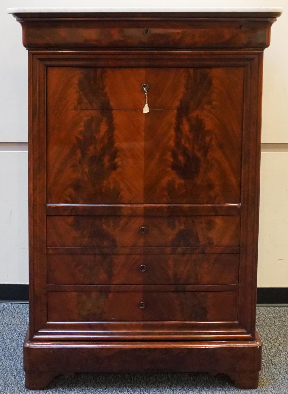 EMPIRE STYLE MAHOGANY AND MARBLE