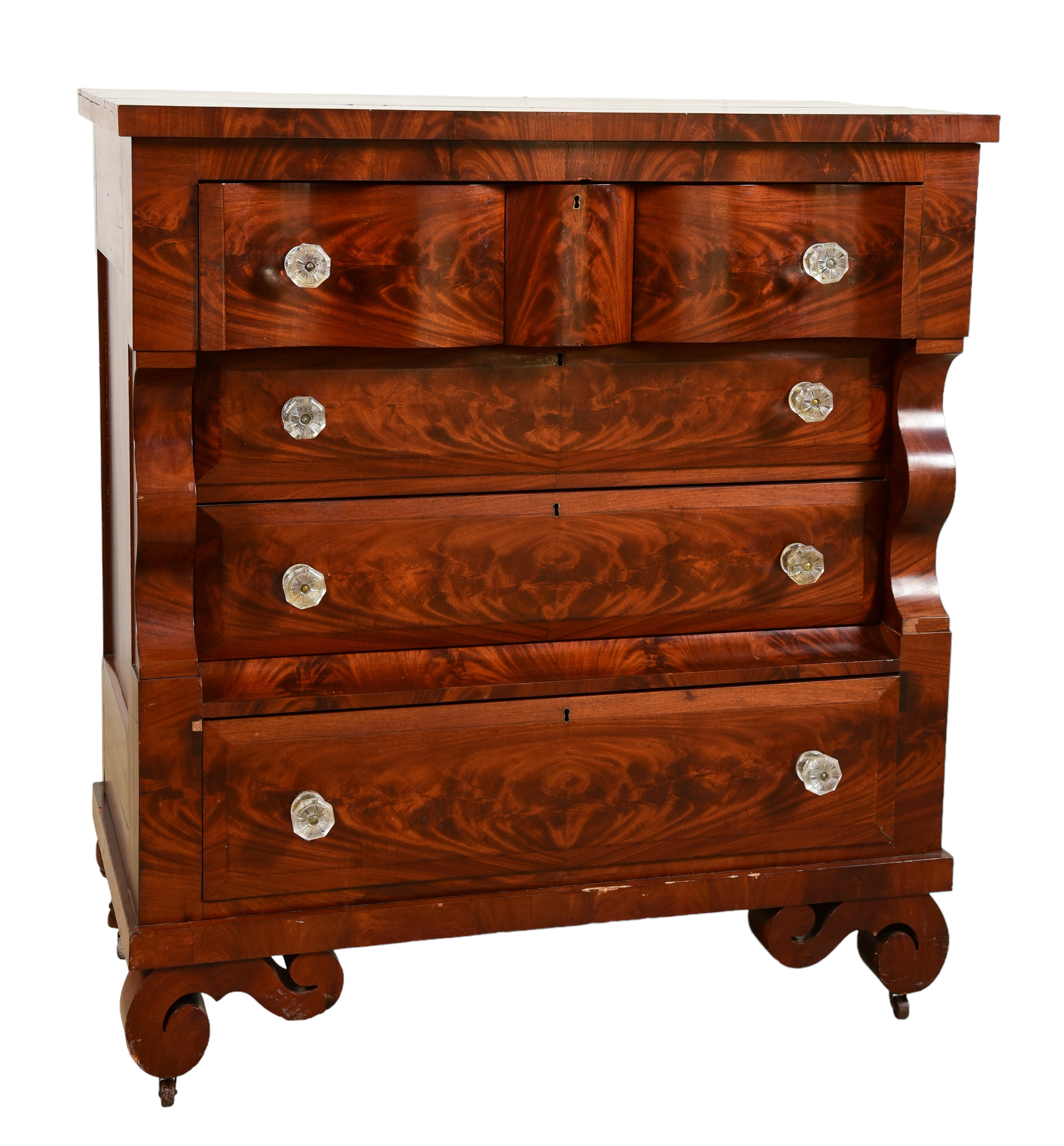 Empire style mahogany chest of