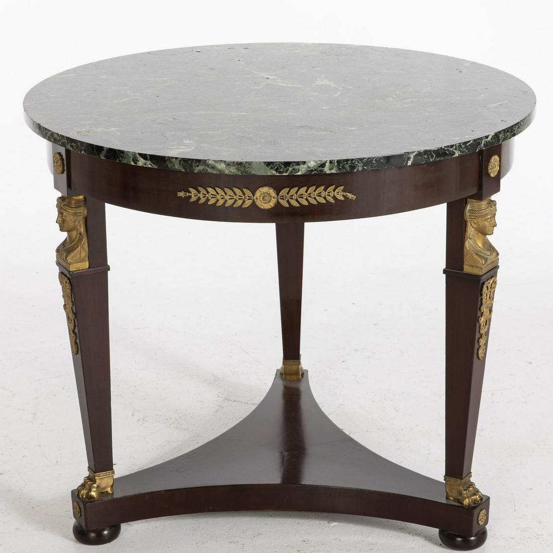 EMPIRE STYLE MAHOGANY MARBLE TOP