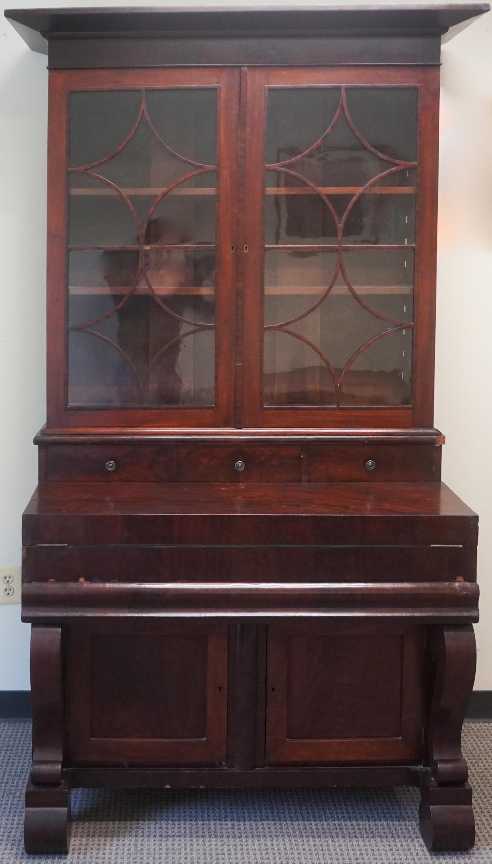 EMPIRE STYLE MAHOGANY THREE-PART