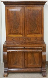 EMPIRE STYLE MAHOGANY TWO-PART