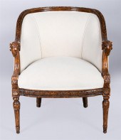 EMPIRE STYLE MAHOGANY UPHOLSTE