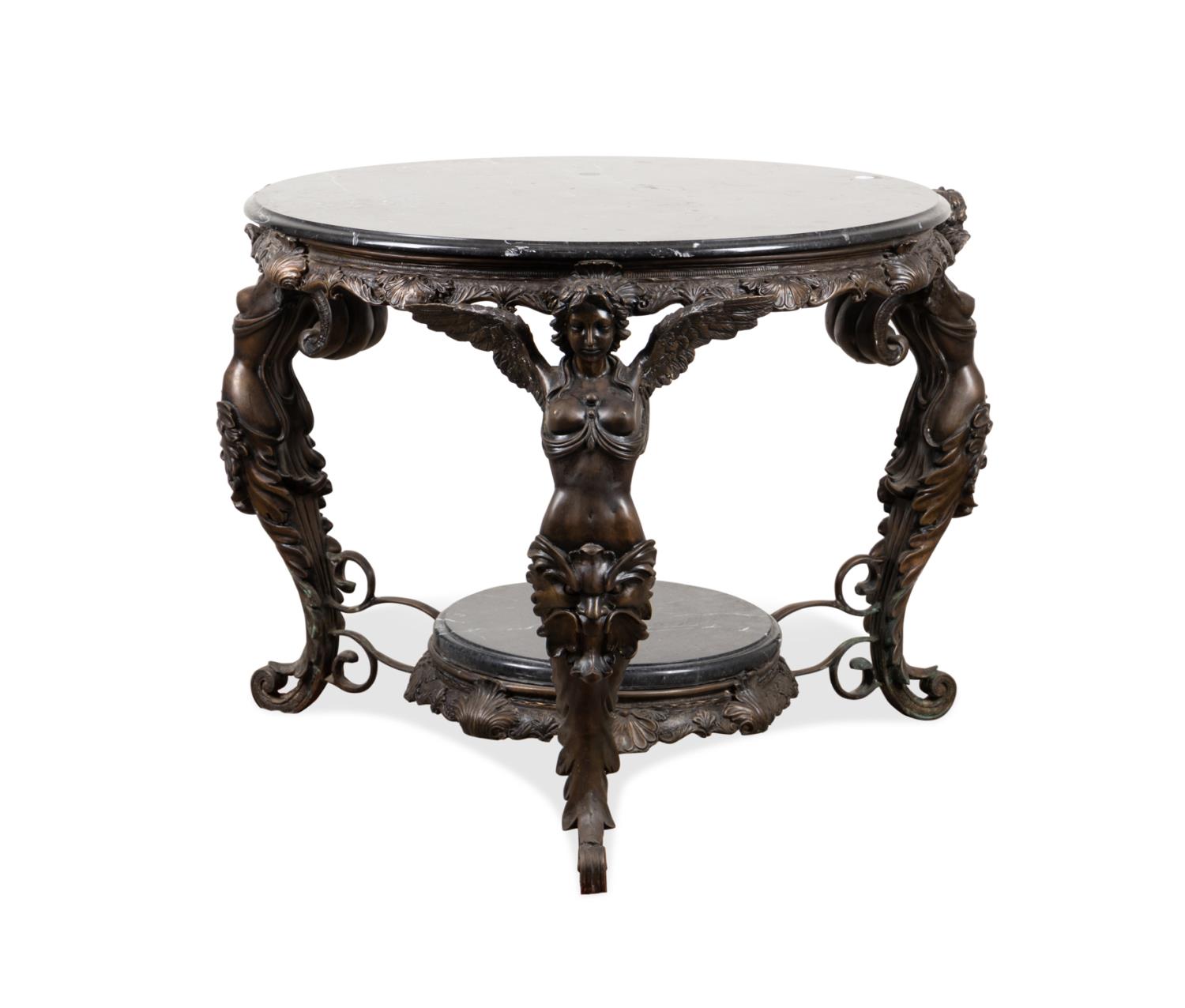 EMPIRE STYLE MARBLE TOP BRONZE