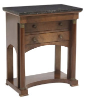 EMPIRE STYLE MARBLE-TOP MAHOGA