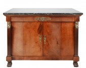 EMPIRE-STYLE MARBLE-TOP MAHOGA