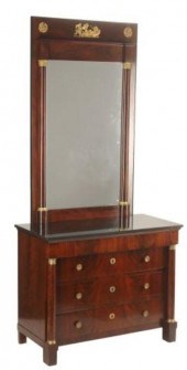 EMPIRE STYLE MARBLE-TOP MAHOGA