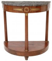 EMPIRE STYLE MARBLE-TOP MAHOGA