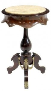 EMPIRE STYLE MARBLE-TOP MAHOGA