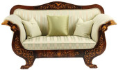 EMPIRE STYLE MARQUETRY SETTEE<