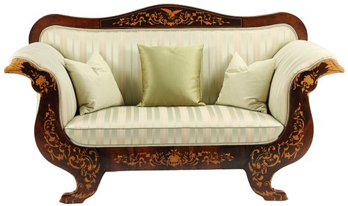 EMPIRE STYLE MARQUETRY SETTEEEmpire