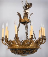 EMPIRE STYLE PATINATED GILT ME