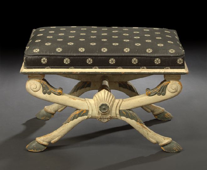Empire-Style Polychromed Stool, 