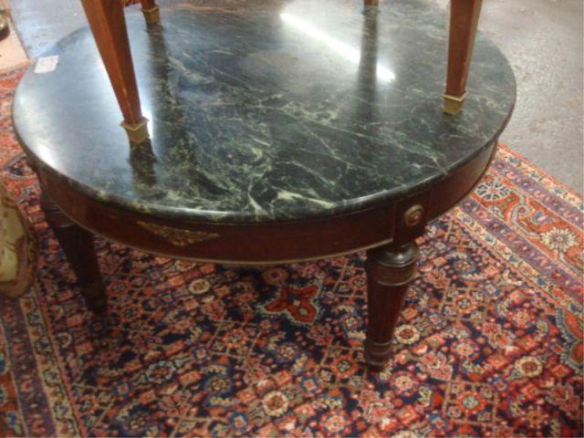 Empire Style Round Marbletop Table.