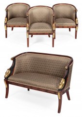EMPIRE-STYLE SETTEE AND THREE