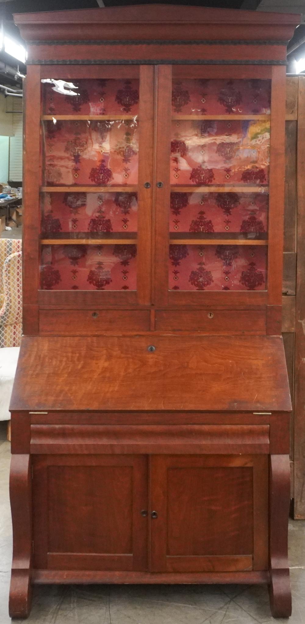 EMPIRE STYLE SLANT-FRONT MAHOGANY