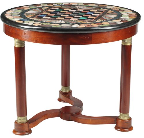 EMPIRE STYLE SPECIMEN MARBLE INLAID