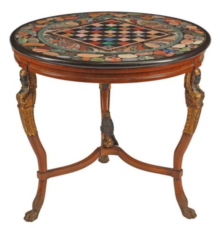 EMPIRE STYLE SPECIMEN MARBLE TOP